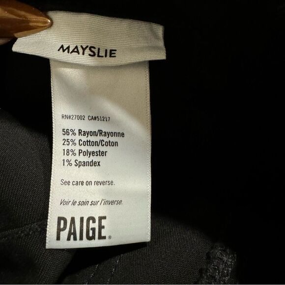 Revolve PAIGE Mayslie Straight Ankle in Black Fog Luxe Coating - Picture 11 of 13